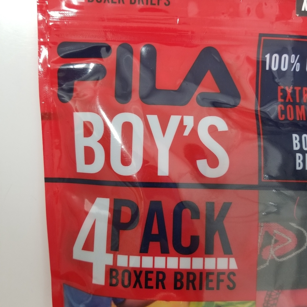 FILA Boy's 4pk Tagless Boxer Briefs XS 4/5 NWT Ultra Soft 100% Cotton - Picture 3 of 8